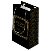 Vintage Elegante Art Deco Kleine Geschenktüte (Rückseite Schrägansicht)