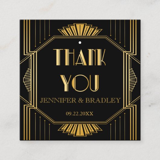 Vintage Elegante Art Deco Quadratische Visitenkarte (Vorderseite)