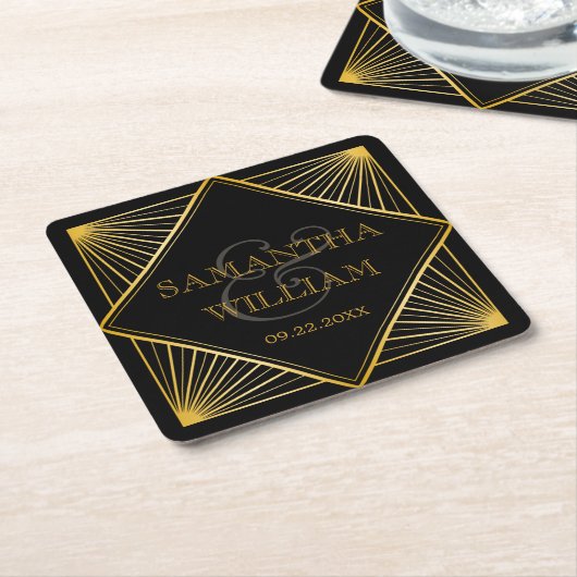 Vintage Elegante Art Deco Rechteckiger Pappuntersetzer (angewinkelt)