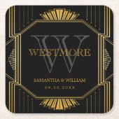 Vintage Elegante Art Deco Rechteckiger Pappuntersetzer (Vorderseite)