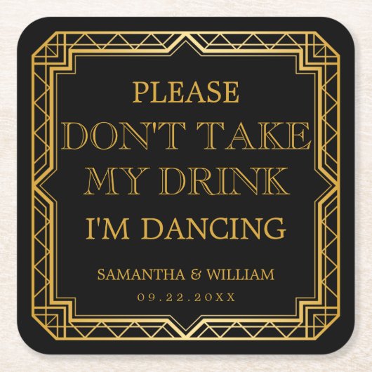 Vintage Elegante Art Deco Rechteckiger Pappuntersetzer (Vorderseite)