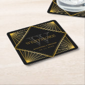 Vintage Elegante Art Deco Rechteckiger Pappuntersetzer (angewinkelt)