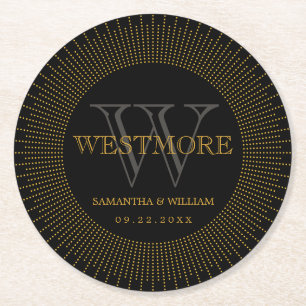 Vintage Elegante Art Deco  Runder Pappuntersetzer