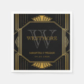 Vintage Elegante Art Deco Serviette (Vorderseite)