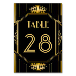 Vintage Elegante Art Deco Tischnummer