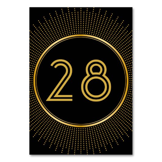 Vintage Elegante Art Deco Tischnummer (Rückseite)