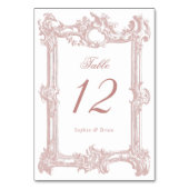 Vintage, elegante Barockrahmen-Dusty-Rose Hochzeit Tischnummer (Rückseite)