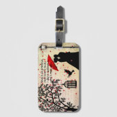 Vintage Elegante, Beige & Schwarze Poesie Gepäckanhänger (Vorderseite Vertikal)