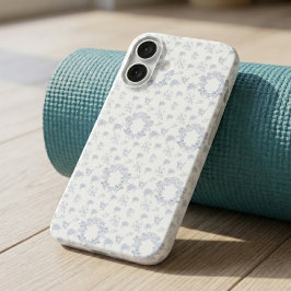 Vintage elegante blaue Toile-Muster iPhone 16 Hülle