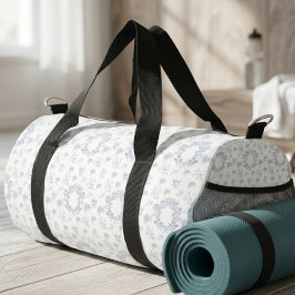 Vintage elegante blaue Toile-Muster Duffle Bag