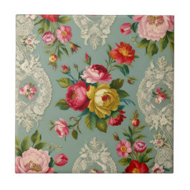 Vintage Elegante Blume Fliese
