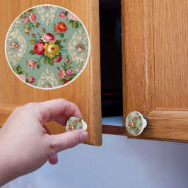 Vintage Elegante Blume Keramikknauf