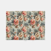 Vintage, elegante Blumen Fleecedecke (Vorderseite (Horizontal))