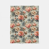 Vintage, elegante Blumen Fleecedecke (Vorderseite)