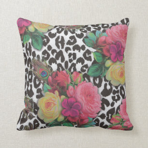 vintage elegante Blumen Gepard Pfau floral Kissen