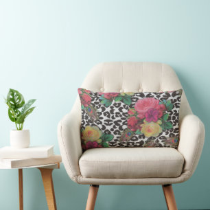 vintage elegante Blumen Gepard Pfau floral Lendenkissen