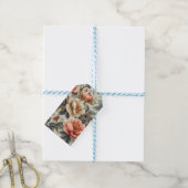 Vintage, elegante Blumen Geschenkanhänger (Mit Garn)