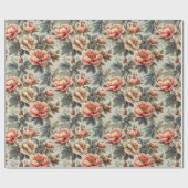 Vintage, elegante Blumen Geschenkpapier (Flach)