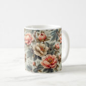 Vintage, elegante Blumen Kaffeetasse (VorderseiteRechts)