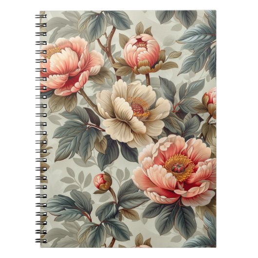 Vintage, elegante Blumen Notizblock (Vorderseite)