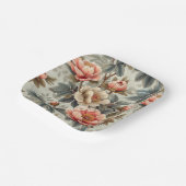 Vintage, elegante Blumen Pappteller (Gewinkelt)