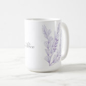 Vintage, elegante, Blumen-, personalisierte Kaffeetasse (VorderseiteRechts)