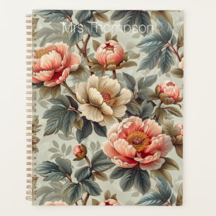 Vintage, elegante Blumen Planer