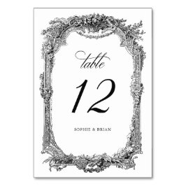 Vintage Elegante Blumen-Rahmen-Ornament Hochzeit Tischnummer