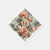 Vintage, elegante Blumen Serviette (Ecke)