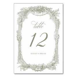 Vintage Elegante Blumenzitterwand Tischnummer