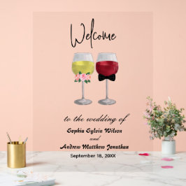 Vintage Elegante Boho Arch Couple Wine Wedding Acrylschild