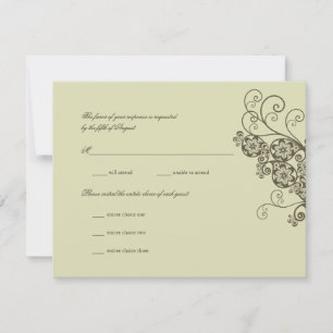Vintage Elegante Boho Blumenmuster Hochzeit RSVP Karte