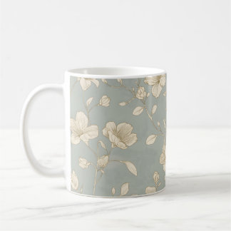 Vintage elegante botanische Linienkunst Kaffeetasse