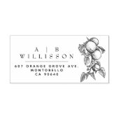 Vintage elegante botanische Orangen-Rücksendeadres Permastempel (Design)