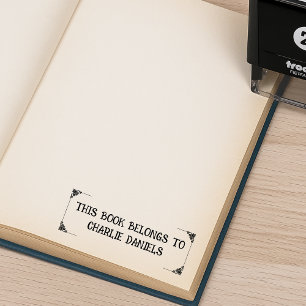 Vintage elegante Buchplakette Selbstfärbender Gumm Permastempel