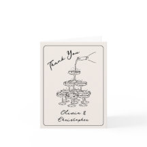 Vintage Elegante Champagne Tower Sketch Danke