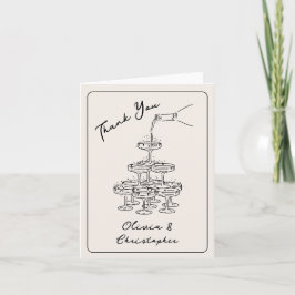 Vintage Elegante Champagne Tower Sketch Danke