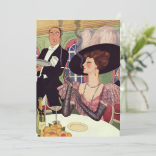 Vintage elegante Champagner-Junggesellinnenabschie Einladung