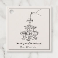 Vintage Elegante Champagner Tower Sketch Gefallen 