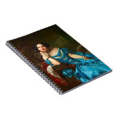 Vintage elegante Dame in blaugrünem Kleid Notizblock (Rechte Seite)