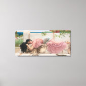 Vintage elegante Dame in Rosa Leinwanddruck (Vorderseite)