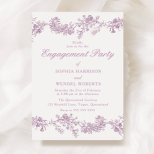 Vintage elegante Dusty Rose Blush Engagement Party Einladung