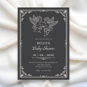 Vintage elegante Engel Baby-Party Einladung