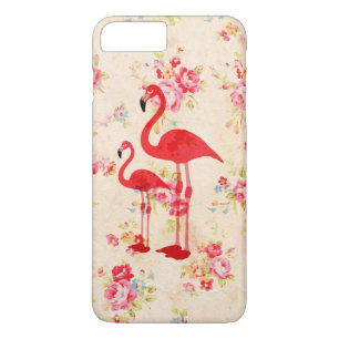 Vintage elegante Flamingo-Rote Rosen mit Blumen Case-Mate iPhone Hülle