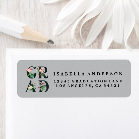 VINTAGE ELEGANTE FLORAL GRAD-RÜCKSENDEADRESSEN-AUF (Insitu)