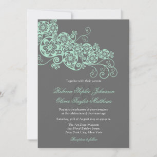 Vintage Elegante Florale Paisley Boho Hochzeitsein Einladung