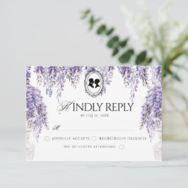 Vintage Elegante Florale Regency-Hochzeit RSVP Karte