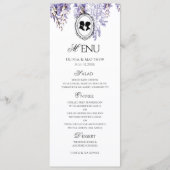 Vintage elegante florale Regency-Hochzeitsmenü Programm (Vorderseite)