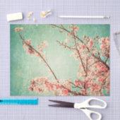 Vintage elegante getragene aquamarine Holz- u. Seidenpapier (Handwerk)