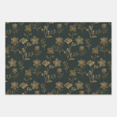 Vintage elegante Gold-Blume Geschenkpapier Set (Vorderseite)